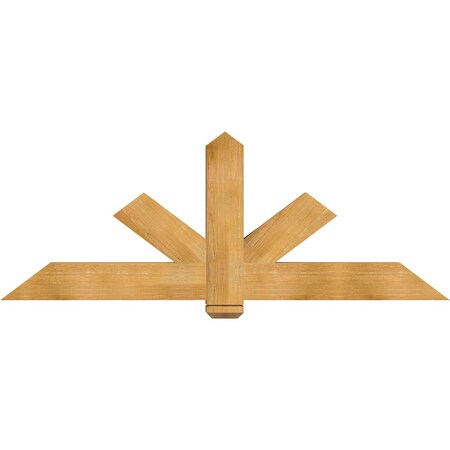 Ekena Millwork Kennewick Rough Sawn Timber Gable Bracket, Western Red Cedar, 72"W x 27"H x 4"D x 6"F, 9/12 Pitch GBW072X27X0406KEN00RWR